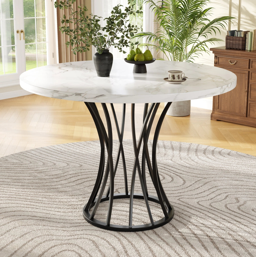 TAVOLO DA PRANZO ROTONDO 80x80x76 cm MDF Nero