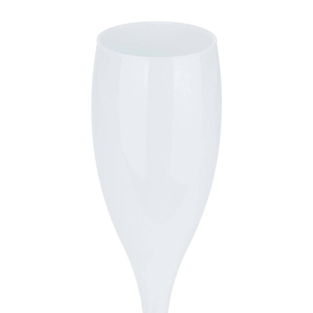 Set di 6 flute da champagne design pratico per ricevimento utilizzo riutilizzabile in plastica bianca 13_0012999