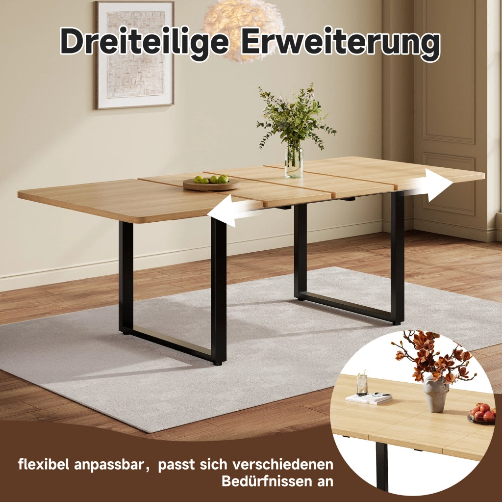 Tavolo da pranzo allungabile in MDF rovere 140-220 cm