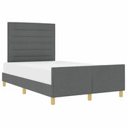 Letto matrimoniale | Letto per adulti | Struttura del letto Grigio scuro 140 x 190 cm Tessuto