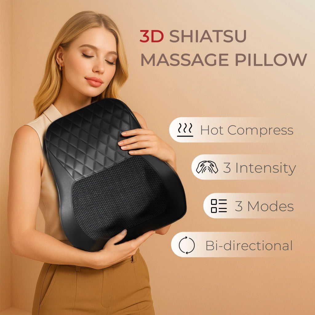 Cuscino massaggiante Shiatsu 3D ricaricabile e senza fili con funzione riscaldante, massaggiatore elettrico portatile per collo, spalle e schiena, ide
