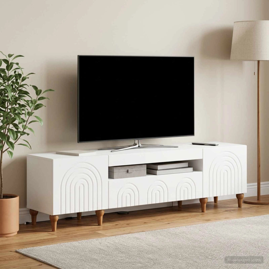 Mobile TV LED ALKMAAR 153 x 35 x 43 cm Bianco 896245
