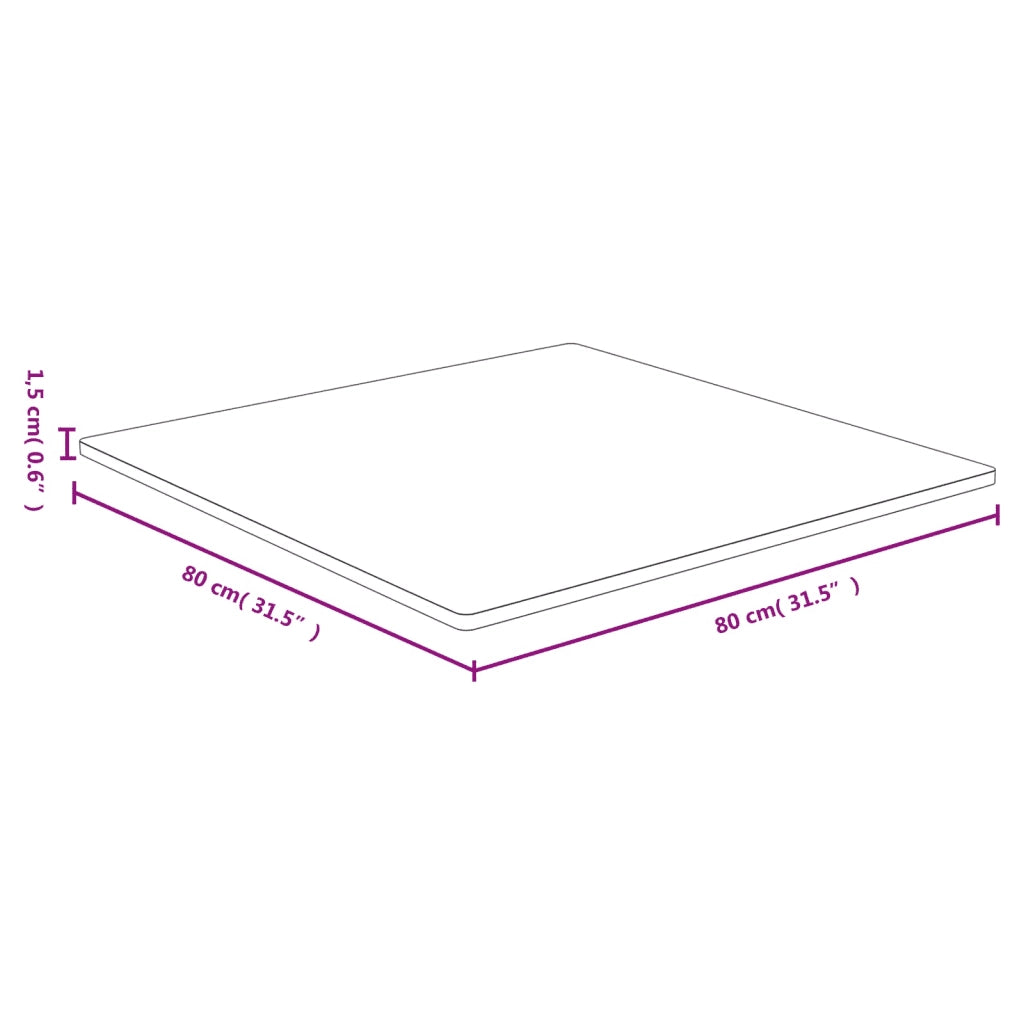 Dessus de table 80x80x1,5 cm bambou