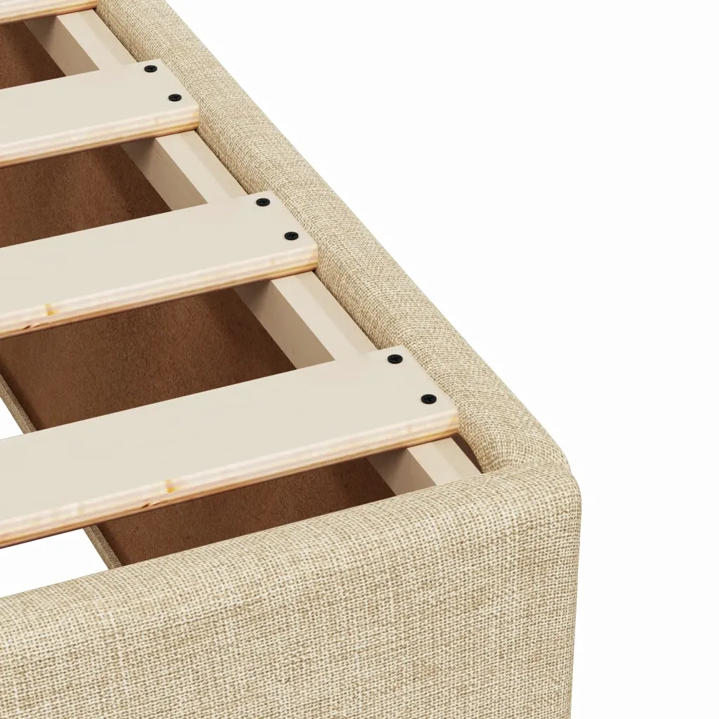 Letto matrimoniale | Letto per adulti | Giroletto senza Materasso Crema 160x200 cm in Tessuto