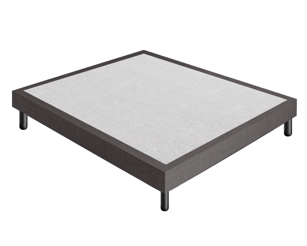 Letto Sommier Piazza e Mezza 140x190 Grigio Scuro Rivestito - Resistente fino a 120 Kg per Persona