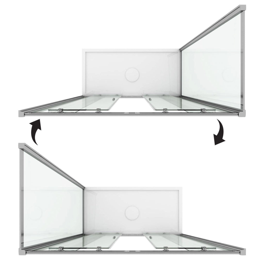 Box Doccia Angolare 75x120 cm 2 Ante Scorrevoli in Cristallo Opaco 6mm H185 Fosterberg Kolding Duo