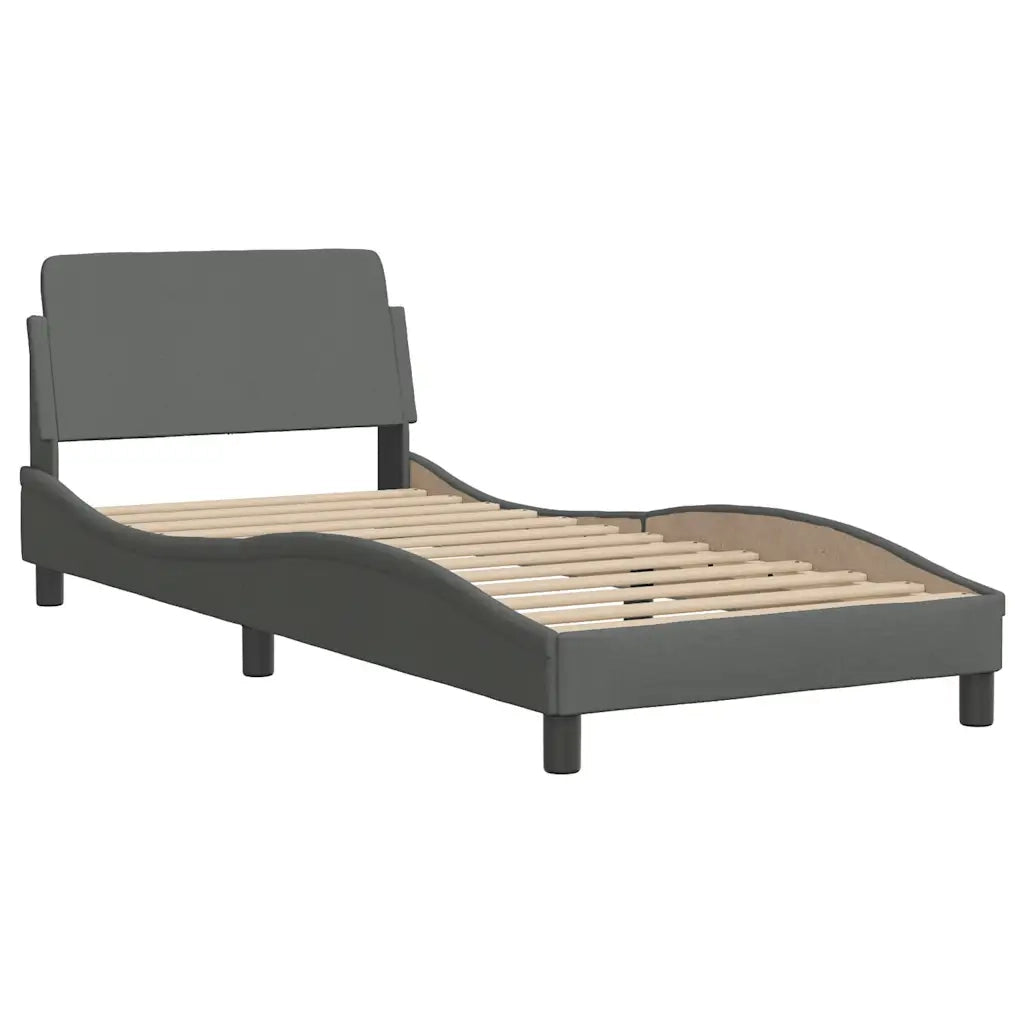 Giroletto-Struttura Letto Dover Grigio Scuro 80x200 cm Tessuto