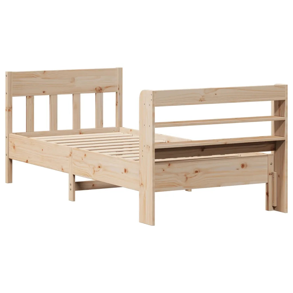 Letto senza Materasso-Struttura Letto 75x190 cm in Legno Massello Pino 109160