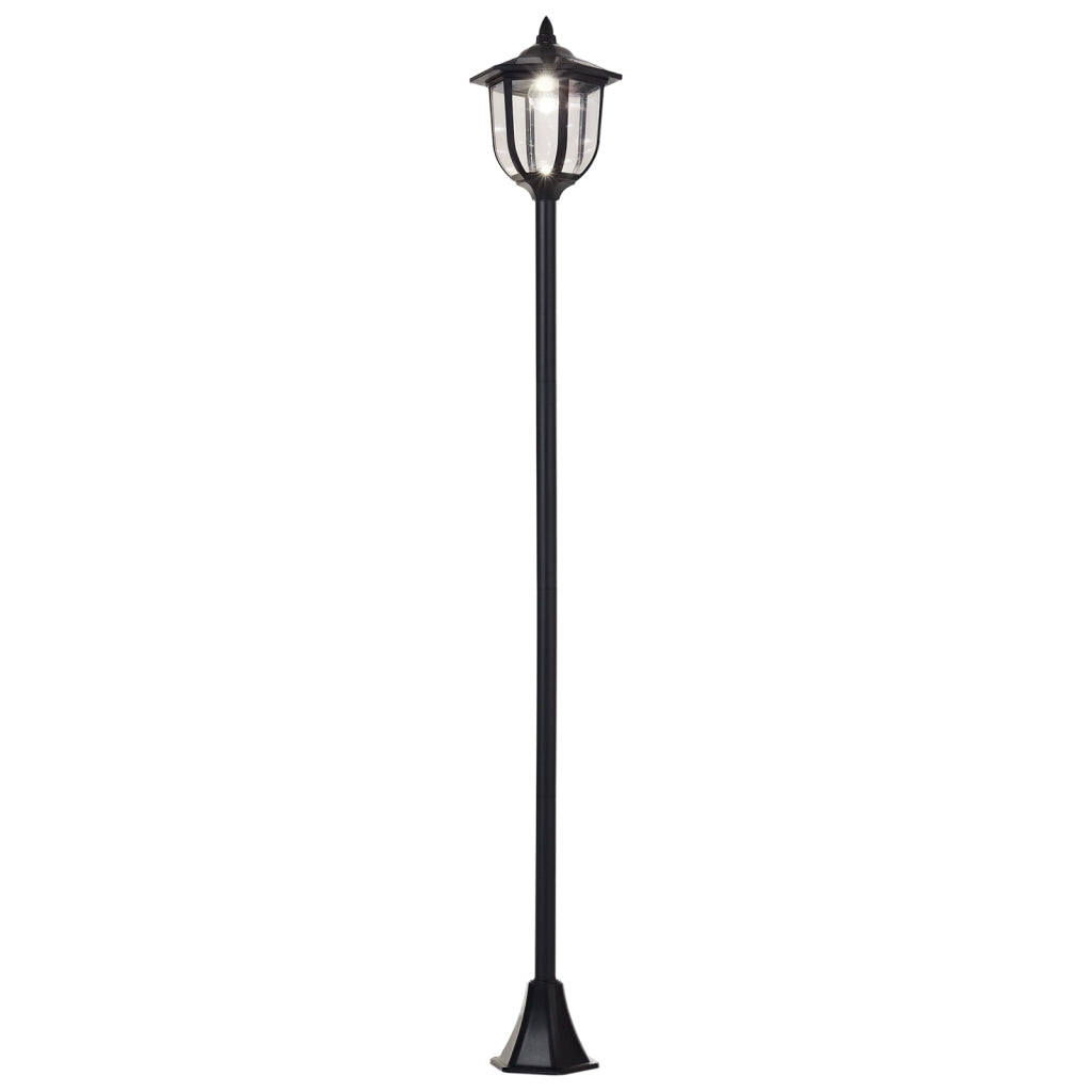 Lanterna Solare LED da Giardino ¨C Xylo ¨C Plastica Nera 177cm per Esterno e Interno
