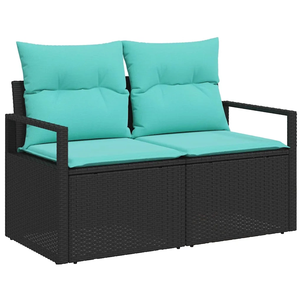 Set di divani 6 pcs Nero polyrattan 3346496