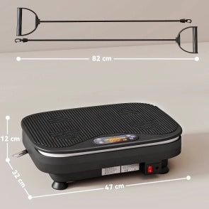 Piastra vibrante ULEVR con Bluetooth, telecomando e 99 livelli di velocit¨¤, ABS e acciaio nero