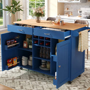 CARRELLO DA CUCINA 102x45x92 cm Blu in MDF e metallo