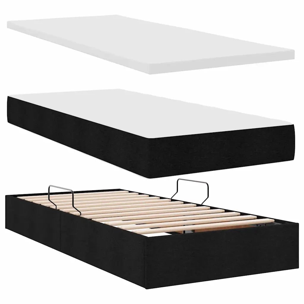 Letto con Contenitore Nero 200 x 200 cm Pelle Sintetica 3372229