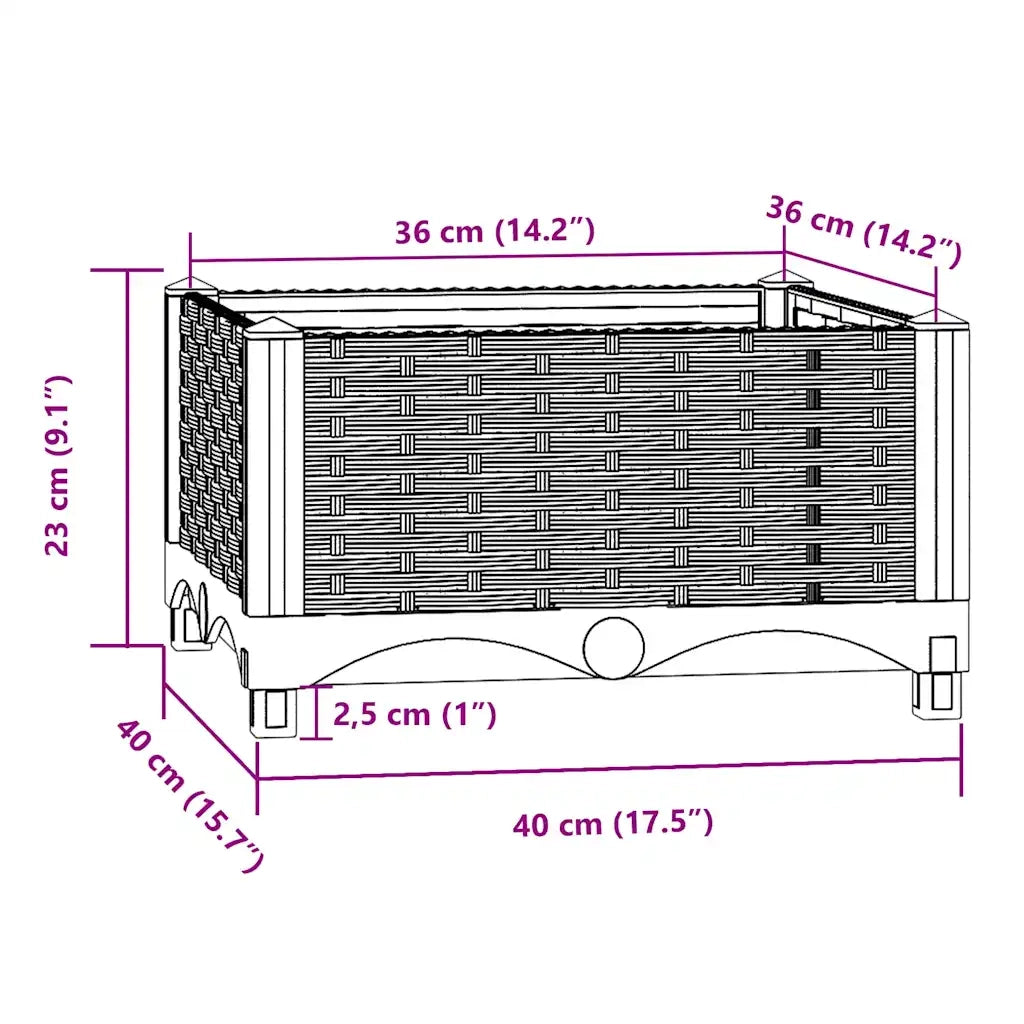 Fioriera Rialzata 40x40x23 cm in Polipropilene 316526