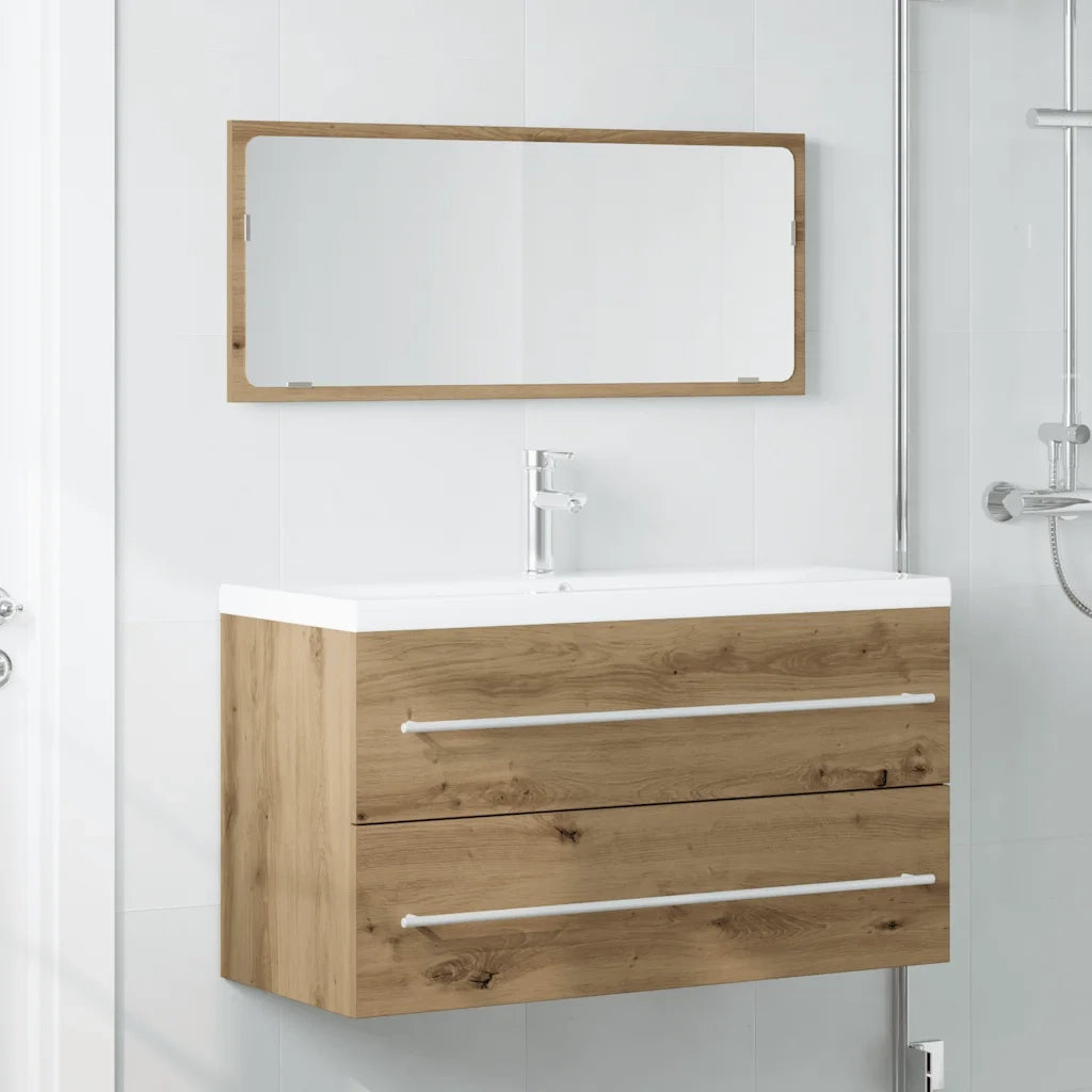Set Mobili da Bagno 2 pz Rovere Artigianale Legno Multistrato 856389