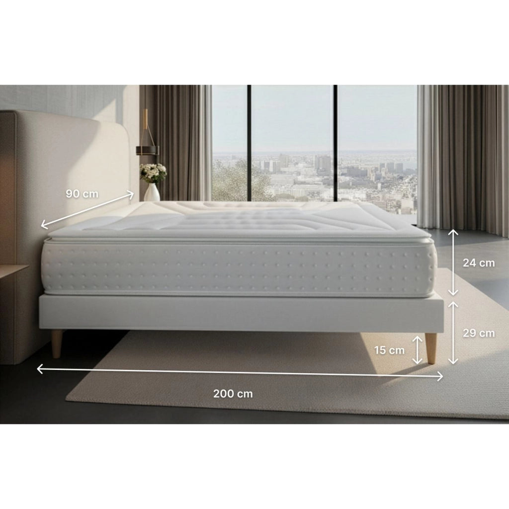 Materasso e base 90x200 cm - Vingt-Quatre PLUS