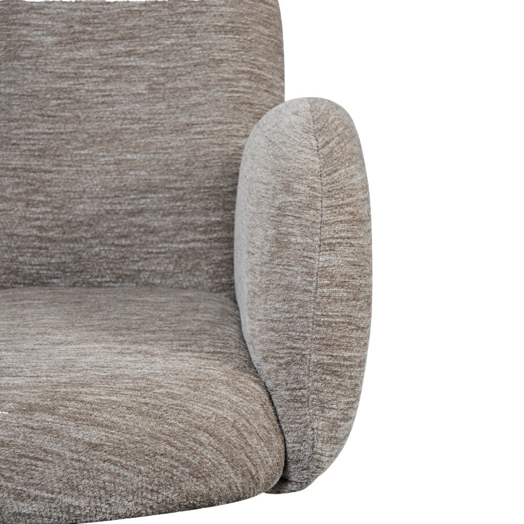 SEDIA Girevole da pranzo Set da 2 pezzi con braccioli Chenille Nero/Taupe