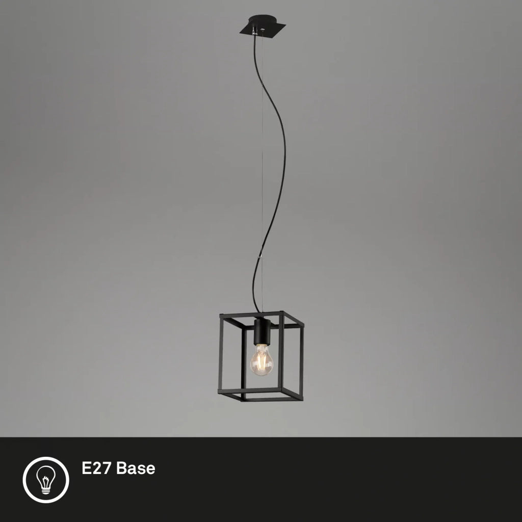 Sospensione Industrial Metallo Nero 1 Luce E27
