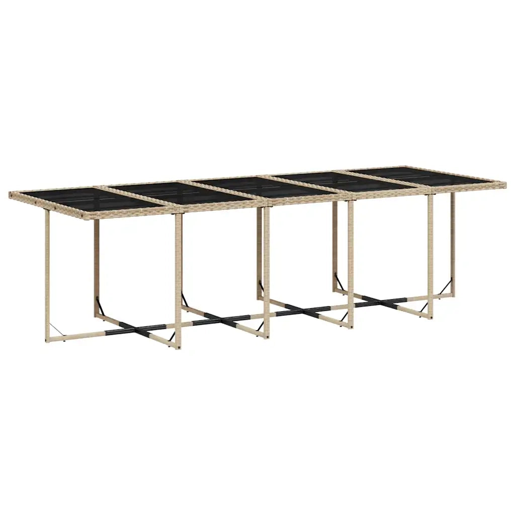 Set Pranzo da Giardino 15 pz con Cuscini Beige Misto Polyrattan 3210696