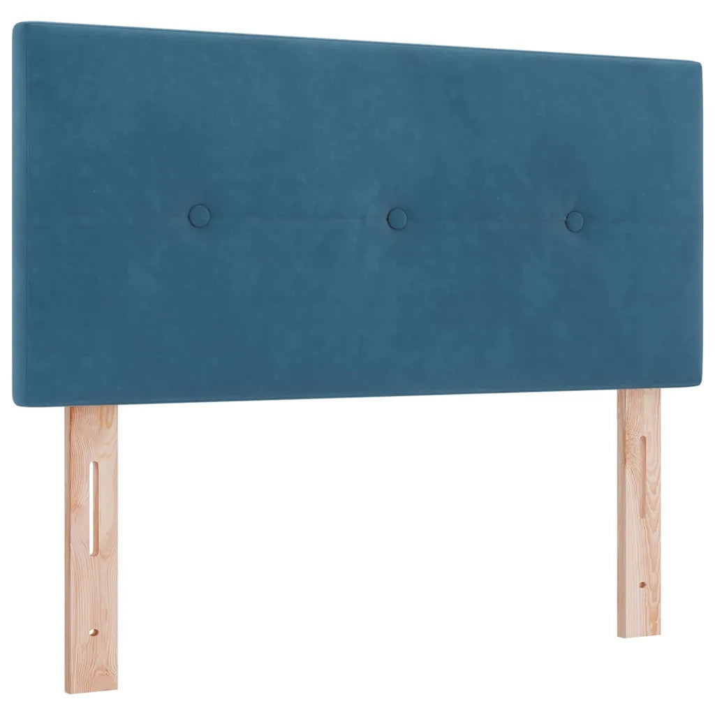Letto a Sorgente LED con led Blu Scuro 90 x 200 cm Velluto