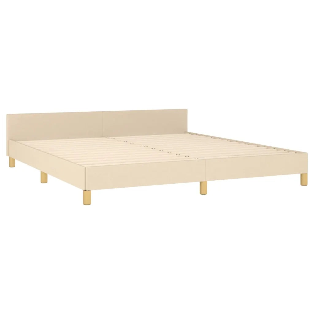 Letto matrimoniale | Letto per adulti | Giroletto senza Materasso Crema 160x200 cm in Tessuto