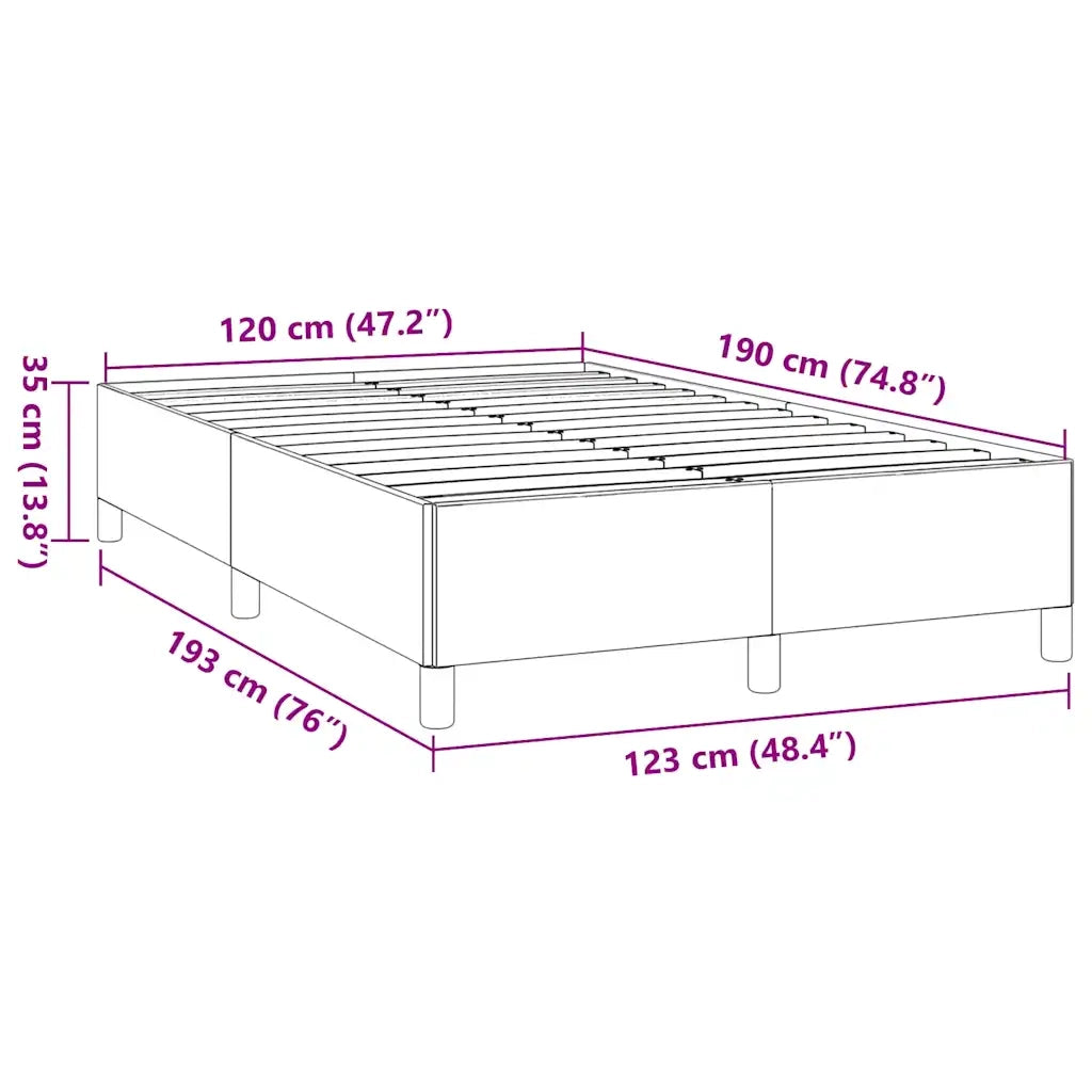 Letto matrimoniale | Letto per adulti | Giroletto senza Materasso Grigio Scuro 120x190 cm in Tessuto