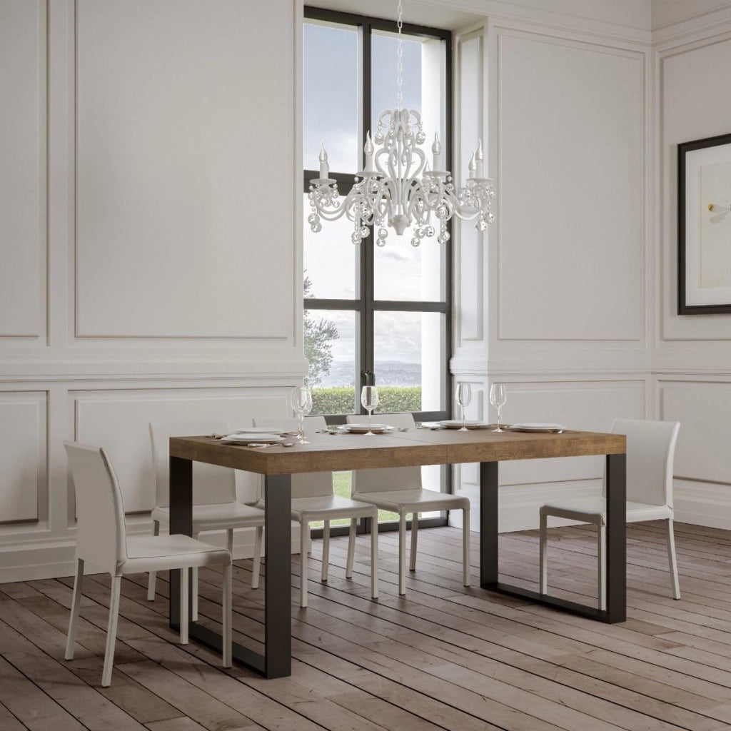 Tavolo Allungabile 200-460x90x77 cm Tecno Noce Telaio Antracite