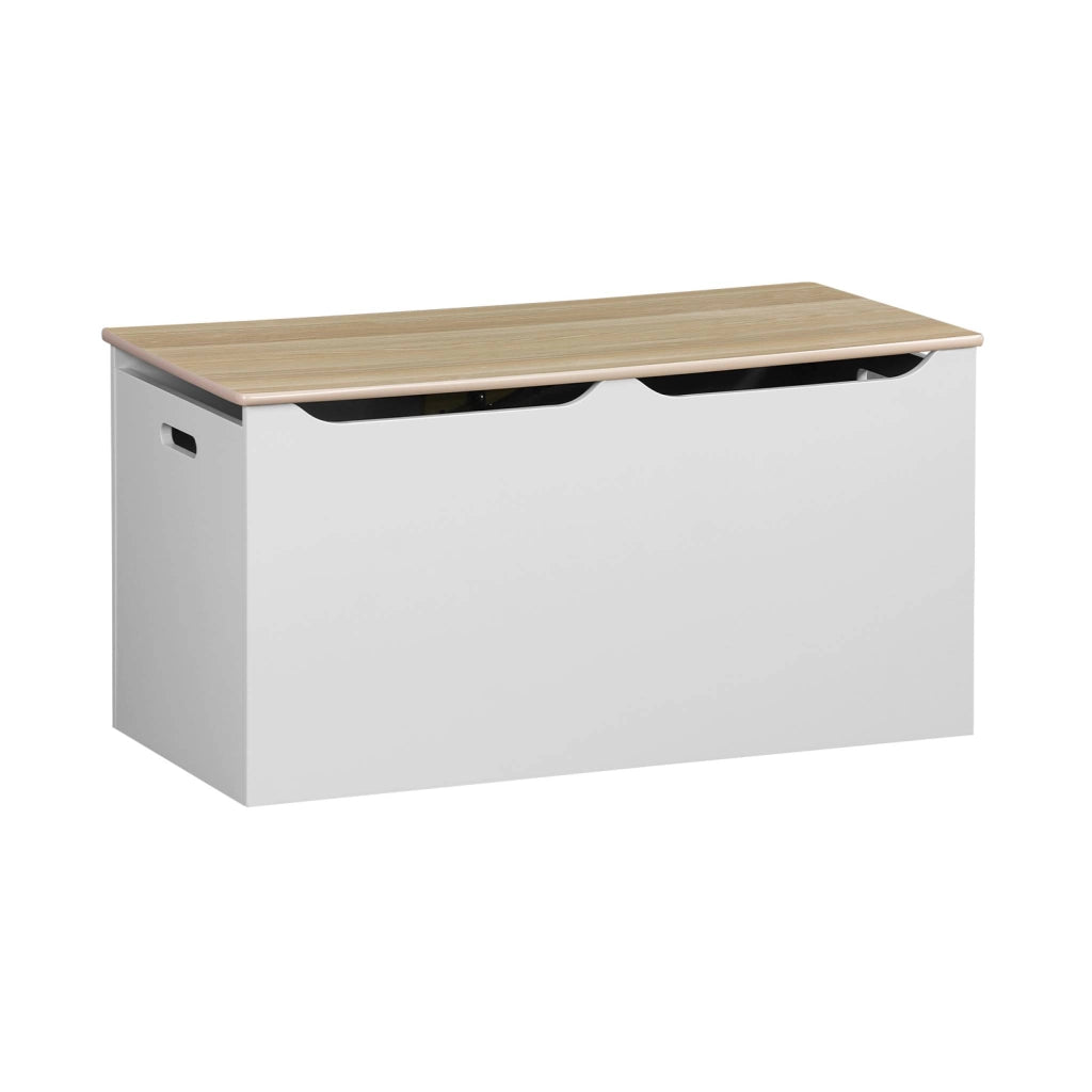 Cassettone per giochi effetto legno bianco, bianco