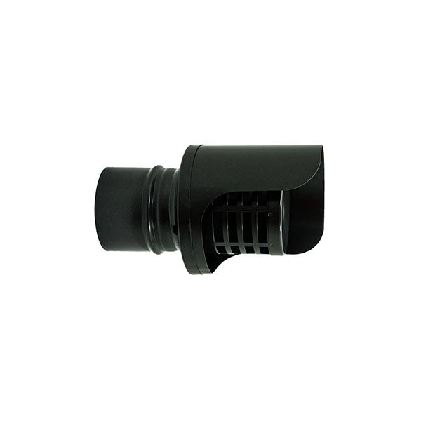 Cappello terminale scarico fumi a parete inox NERO DN 80 mm con parapioggia.