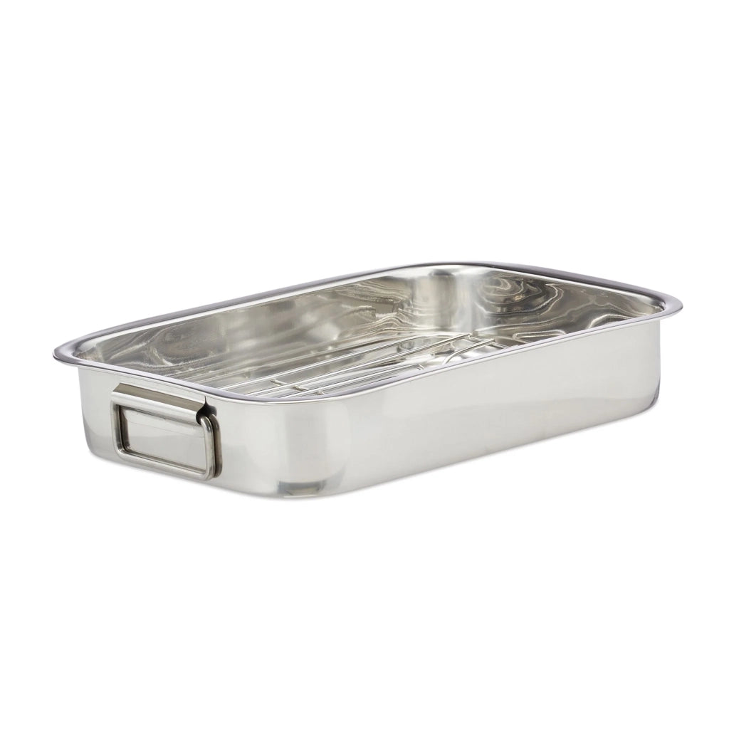 Teglia da forno multifunzionale con griglia 7 x 43 x 31 cm per verdure e carne in acciaio inossidabile argentato 13_0006865