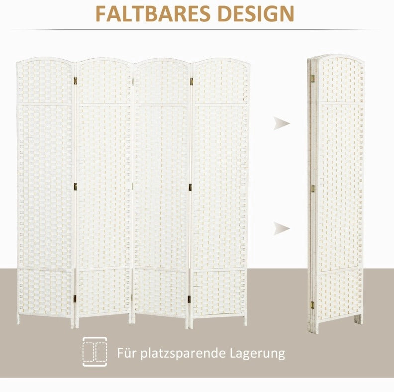 PARAVENTO Pieghevole 160x170 cm Legno Bianco