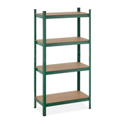 Scaffale per carichi pesanti regolabile 156 x 80 x 40 cm per garage officina pratica conservazione in acciaio verde 13_0012371