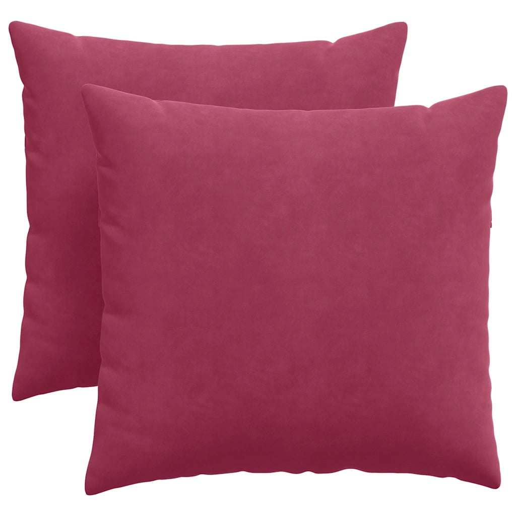Cuscini da Divano 2 pcs Rosso Vino 45 x 45 cm Tessuto in Cords 42013933