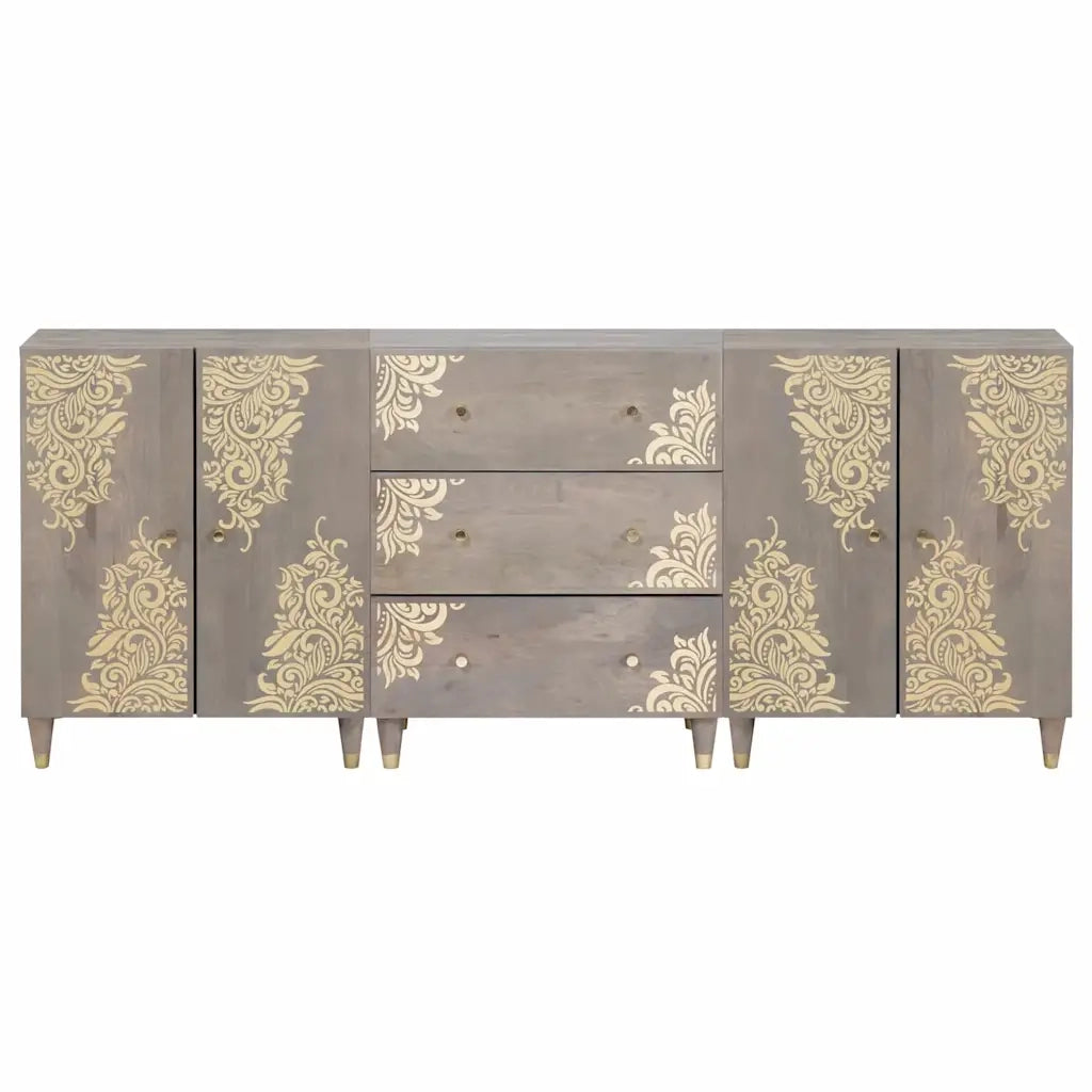 Set di Armadi da Bagno 3 pcs Grigio e Oro 180 x 33 x 75 cm 3310152