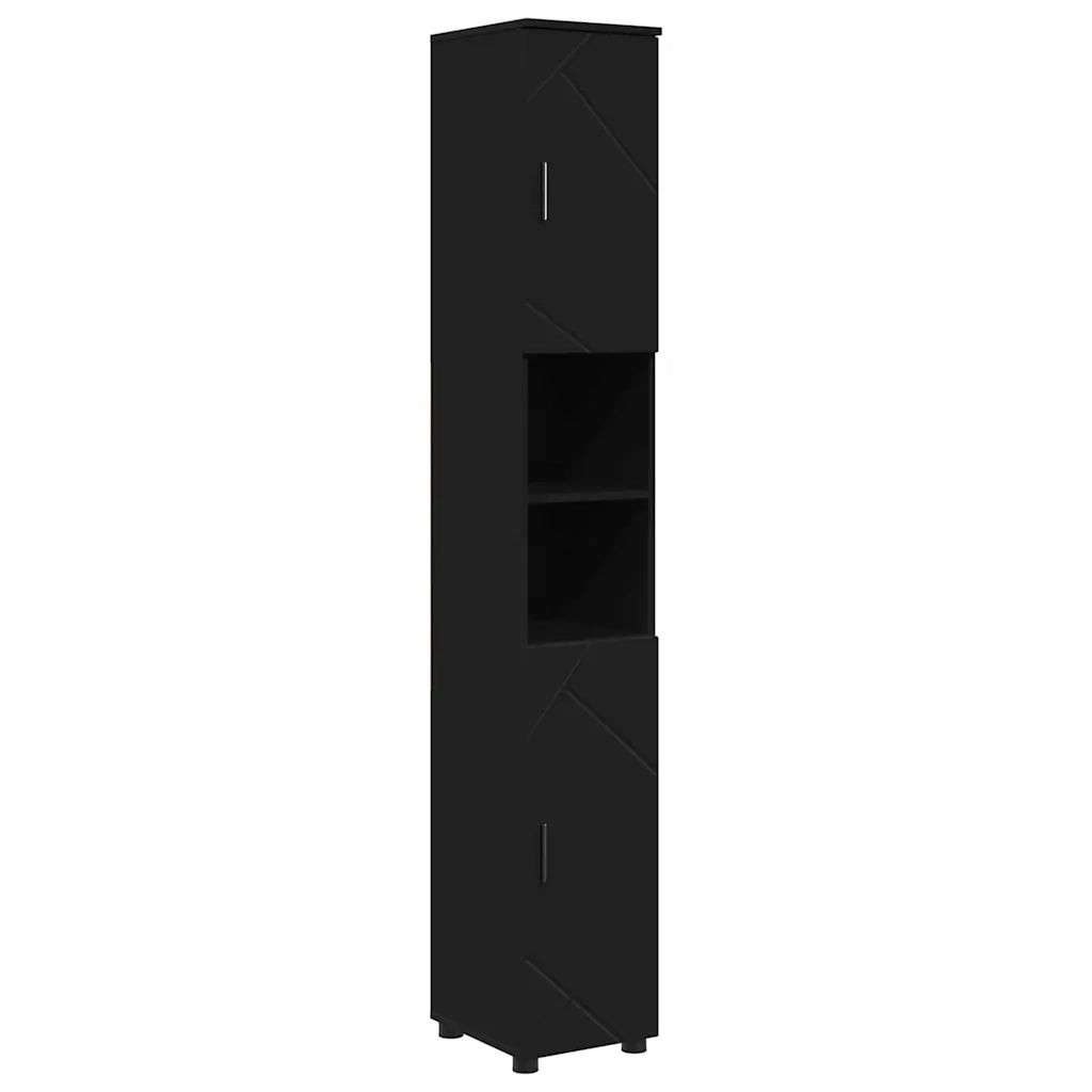Set di mobili per il bagno con cassetto con porta 4 pcs Nero 3393054