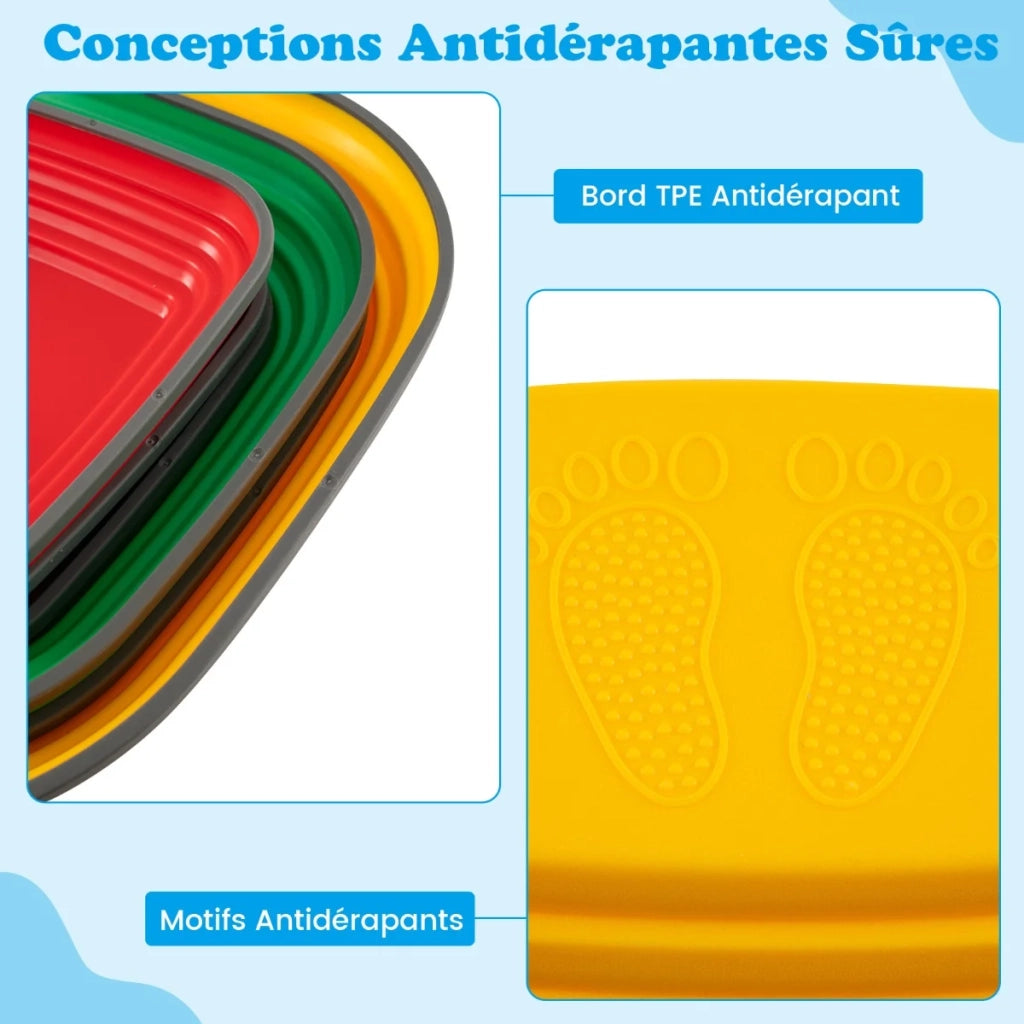 set di 6 pietre da passeggio antiscivolo multicolore per bambini 34 x 15 cm con bordi in TPE sicuri atmosfera giocosa in pp 20_0009968