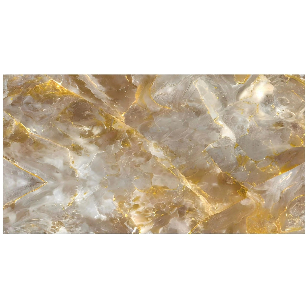 Trade Shop - Pannello Adesivo Effetto Marmo Perlato Dorato 120x300cm Pareti Paraschizzi Stanza -