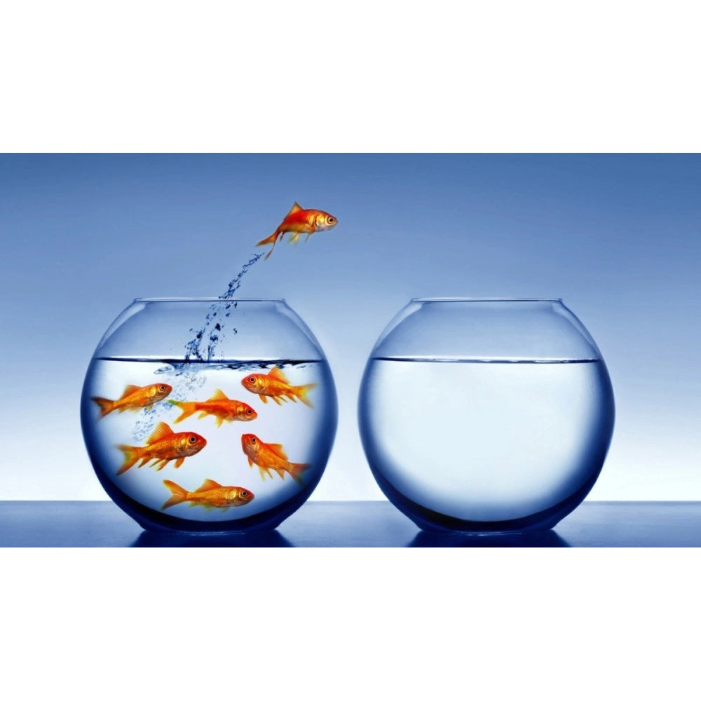 Trade Shop - Ampolla Boccia Per Pesci In Vetro 12 Cm Acquario Pesce Rosso Centrotavola -
