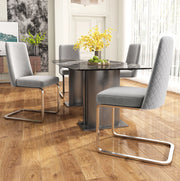 SEDIA DA PRANZO IN VELLUTO SET DA 4 PEZZI GRIGIO E ARGENTO