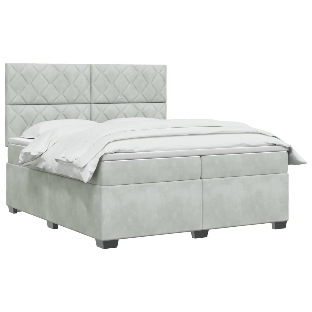 Letto box spring con materasso Grigio Chiaro 200 x 200 cm 3455180