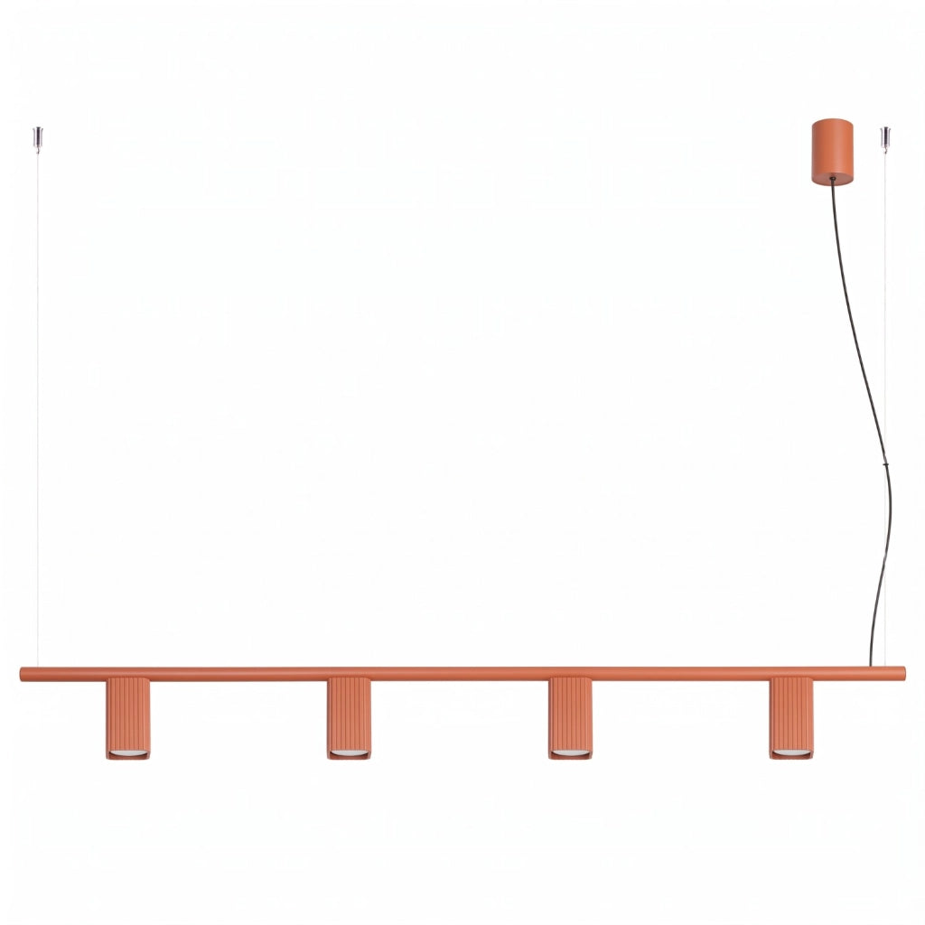 Lampadario RAYO 4 ocra rossa