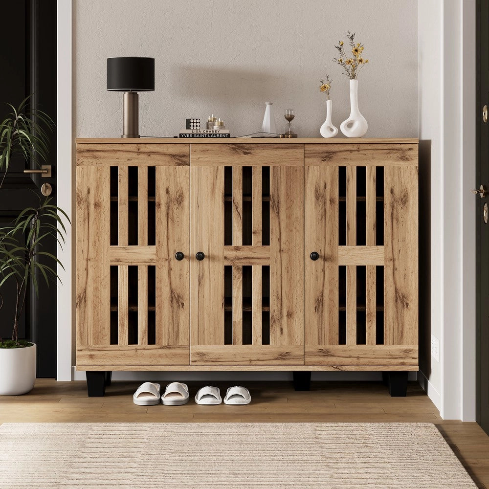 Mobile da ingresso consolle ¨C Minimal ¨C 120x32x92cm legno con ante e ripiani salvaspazio