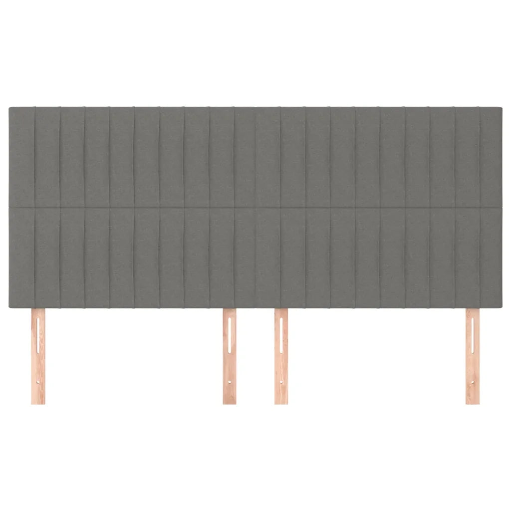 Testiera | Testata Grigio Scuro 160x5x118/128 cm Tessuto