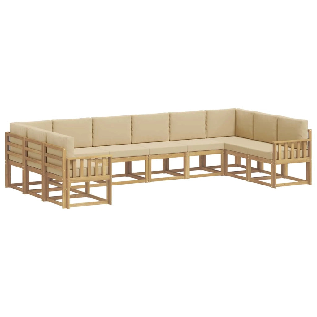 Set di divani da esterno 10 pz Bianco e Beige 3388287