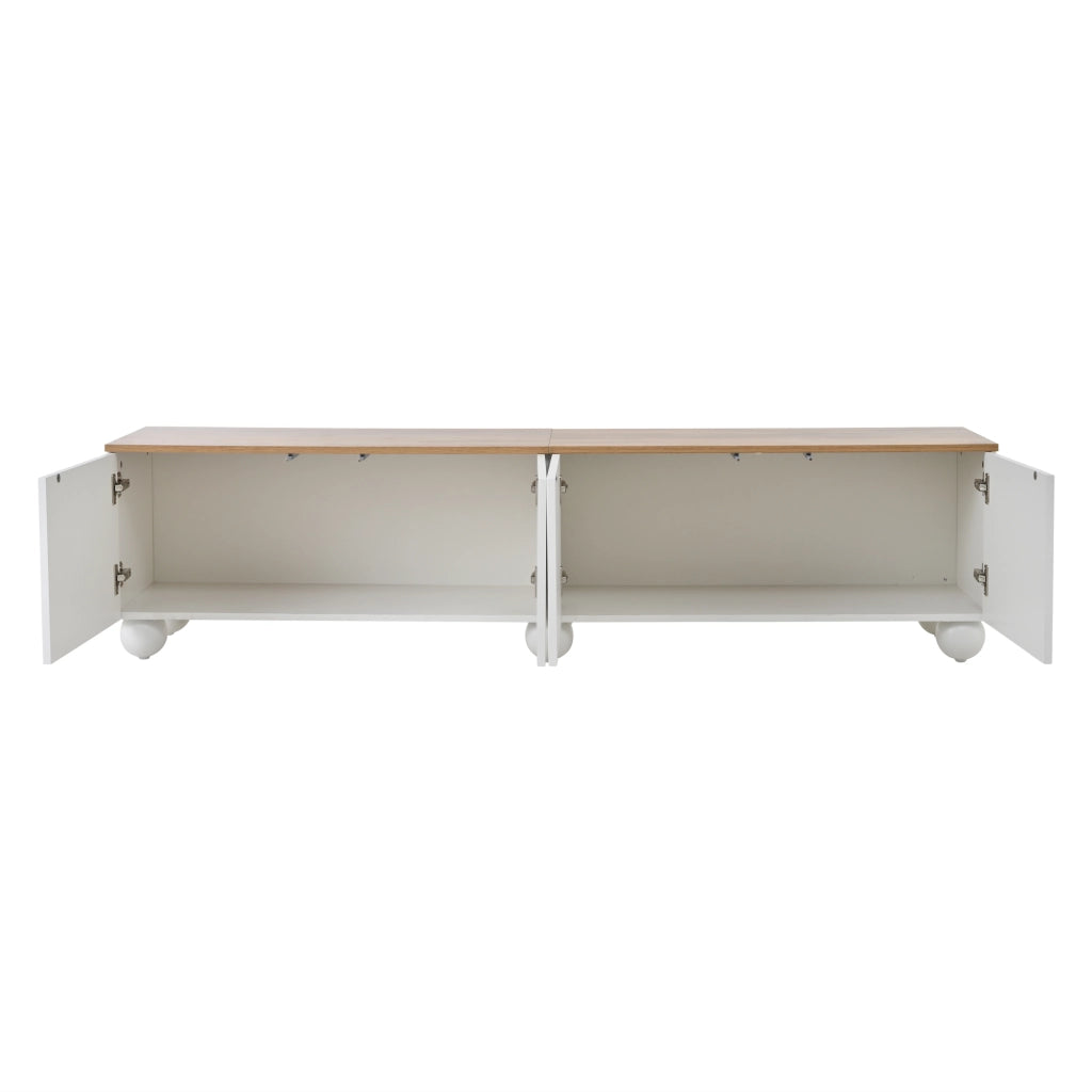 Mobile porta TV da 180 cm bianco e effetto legno