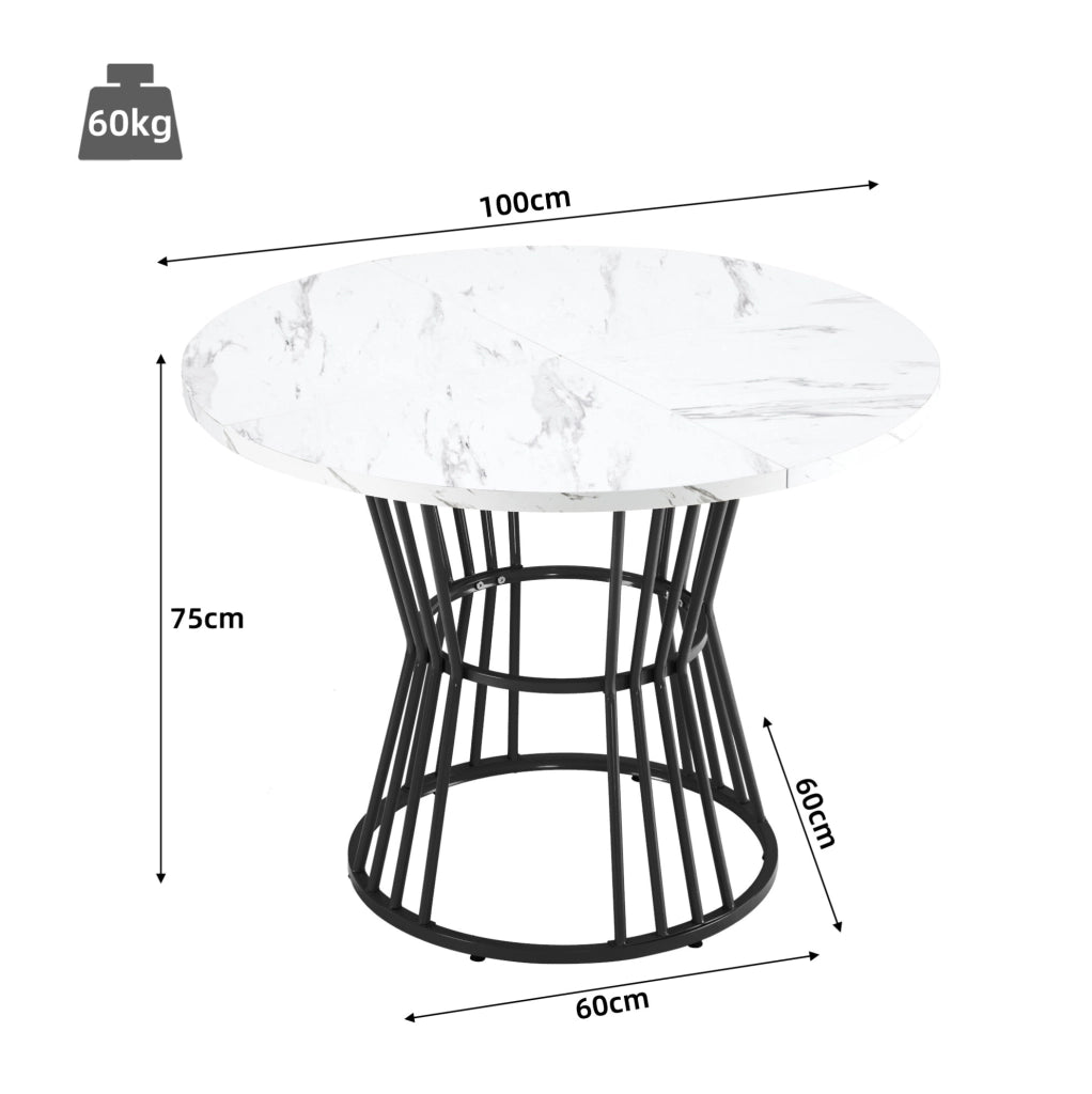 Set da pranzo 5 pezzi con tavolo rotondo