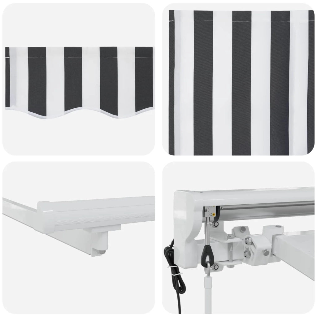Tettuccio Elettrico Retrattile Antracite e Bianco 4,5 × 3 m 3421396