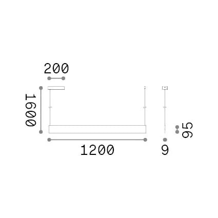 Applique collezione STEEL LED 35W luce calda 3000K nero Ideal Lux