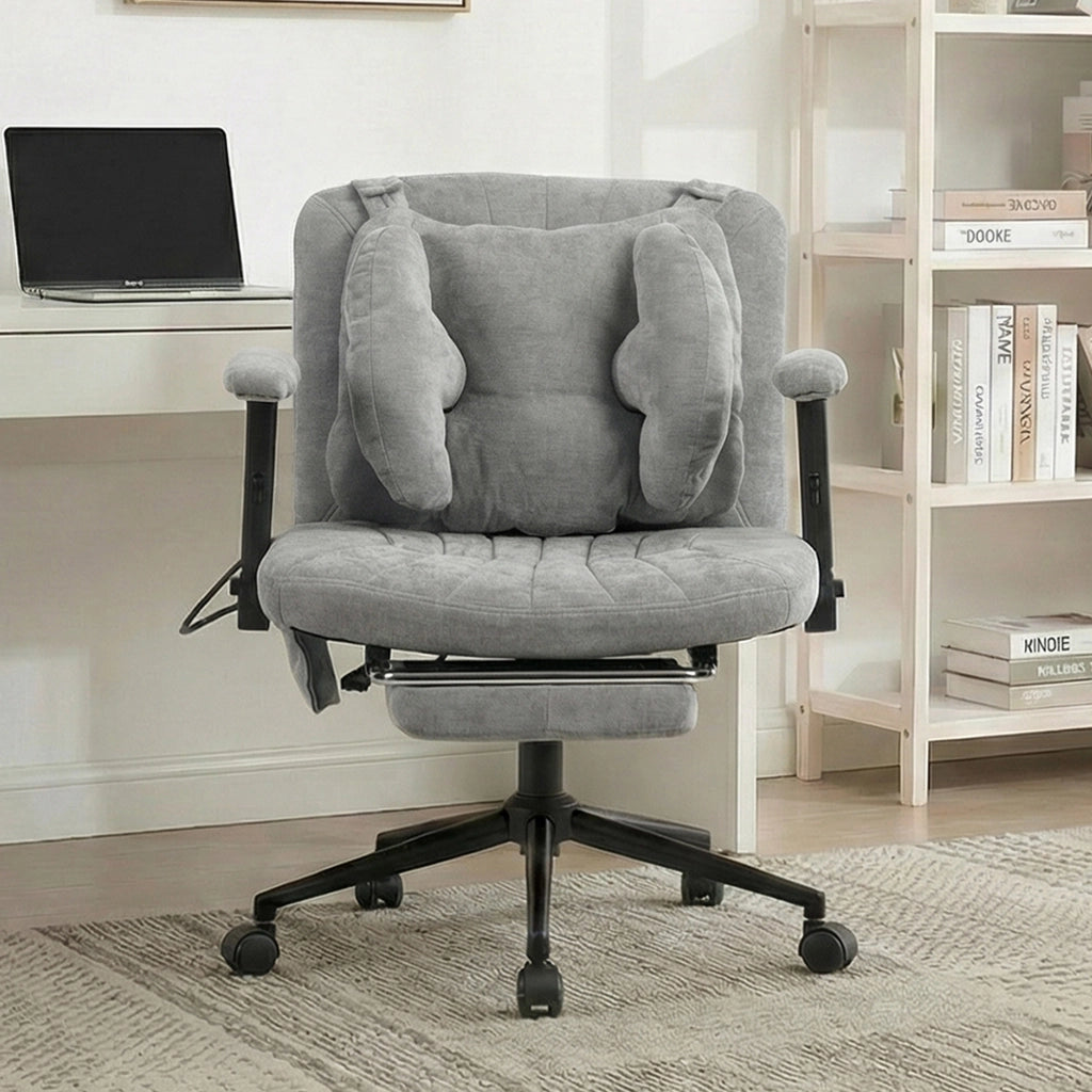 Sedia da ufficio girevole regolabile con poggiapiedi ¨C Minimal ¨C Grigio