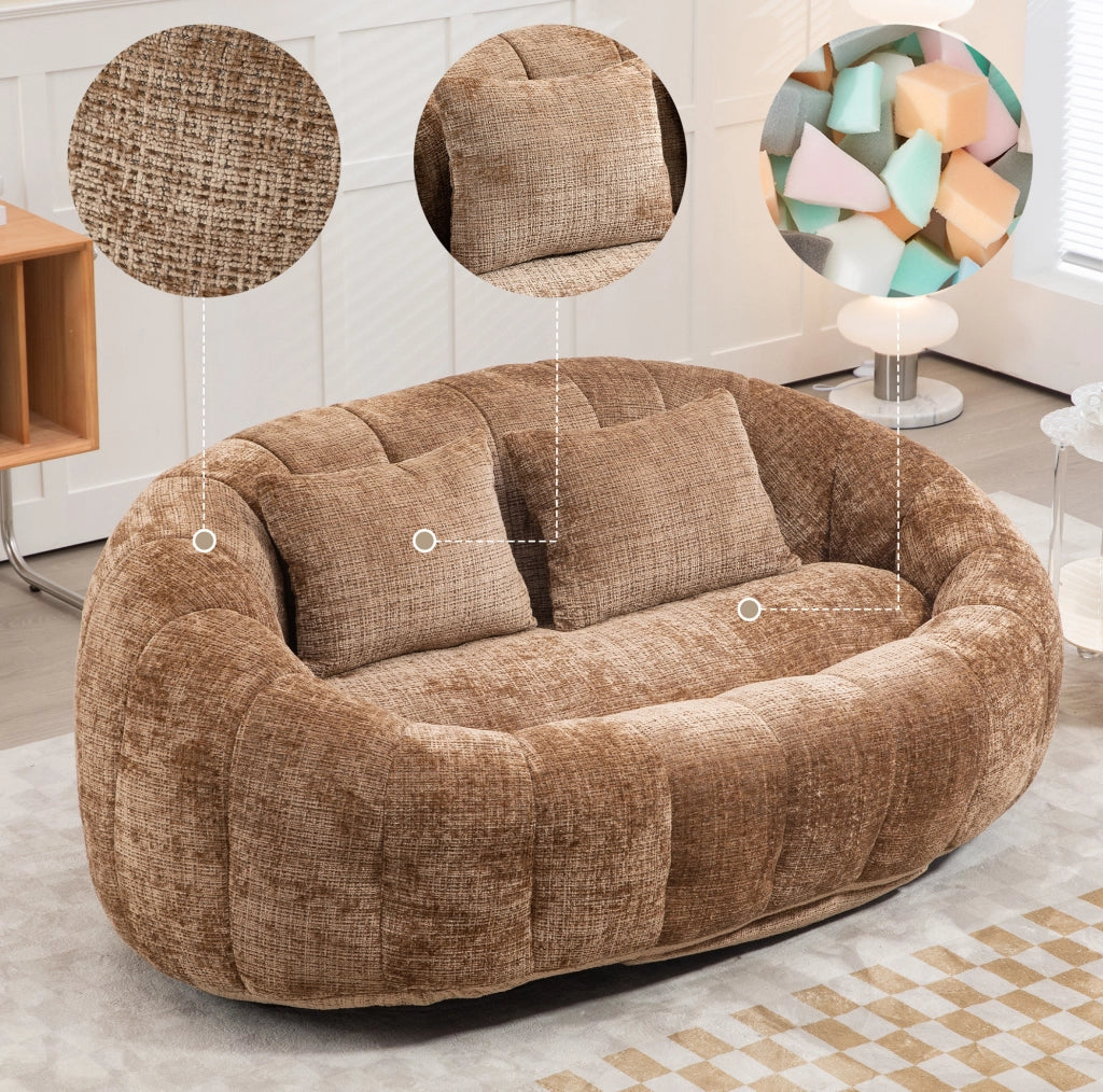 DIVANO Lazy 150x95x63 cm Chenille Caffè